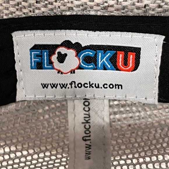 Flocku Flock U You Novelty Graphic Black and White Hat With Red Sunglasses - Picture 2 of 8